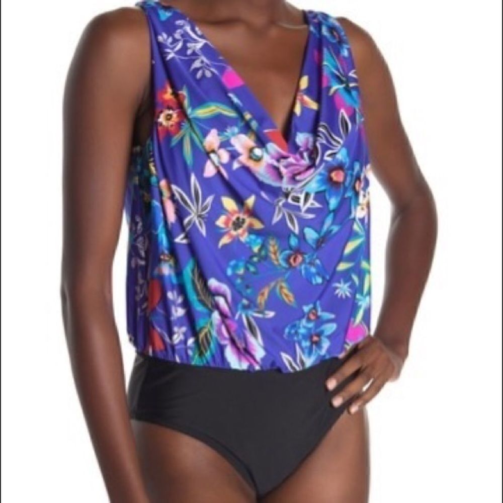 Athena Mix Floral Print One Piece Swimsuit NWT